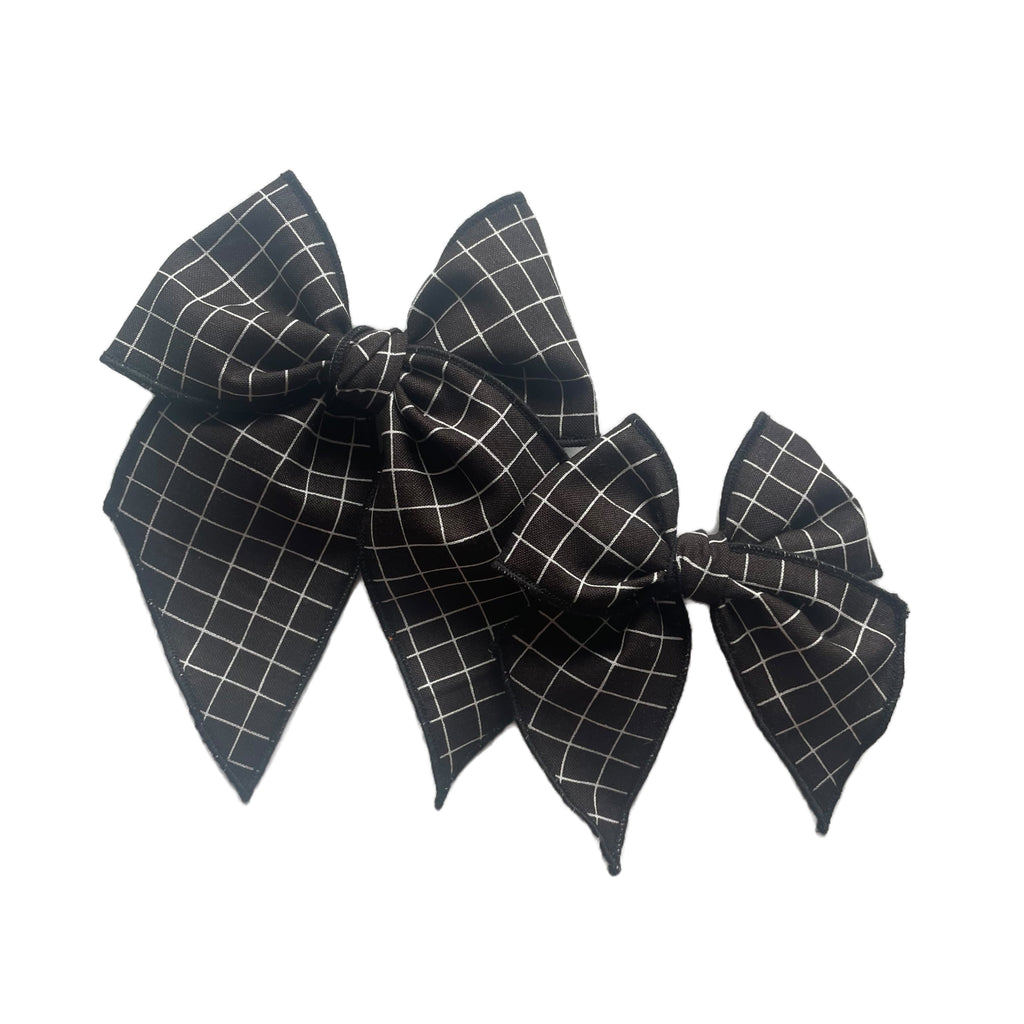 Black Grid Elle Bow