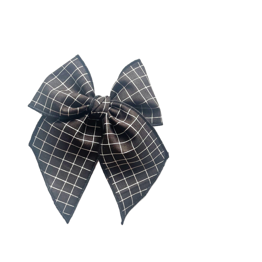 Black Grid Elle Bow