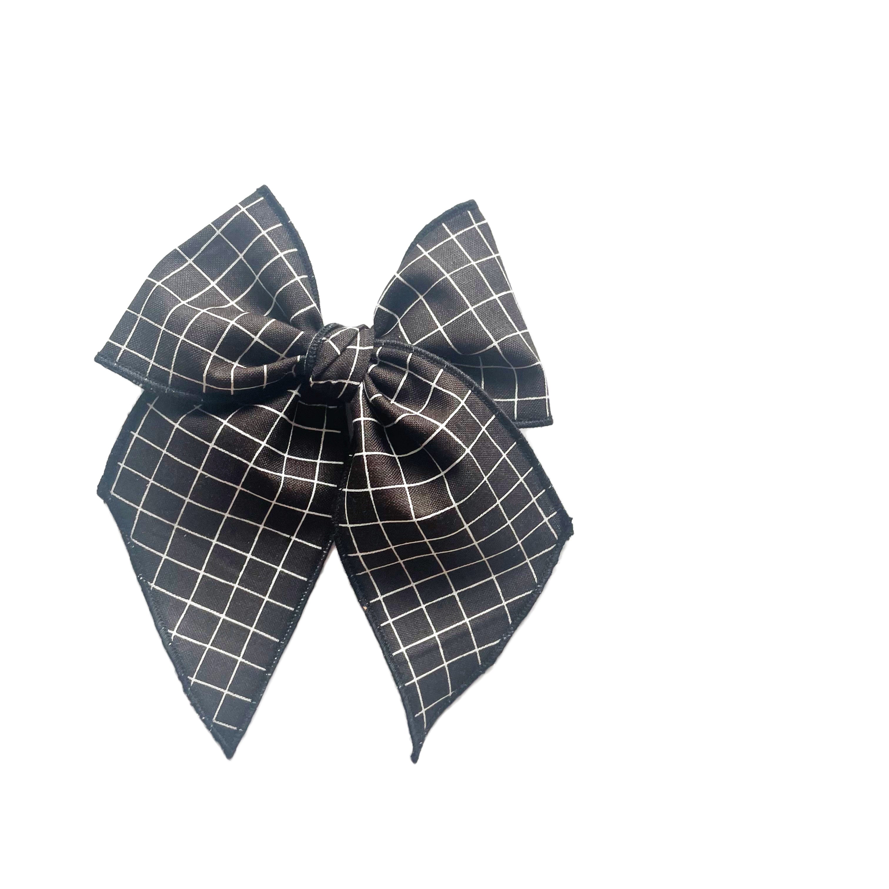 Black Grid Elle Bow