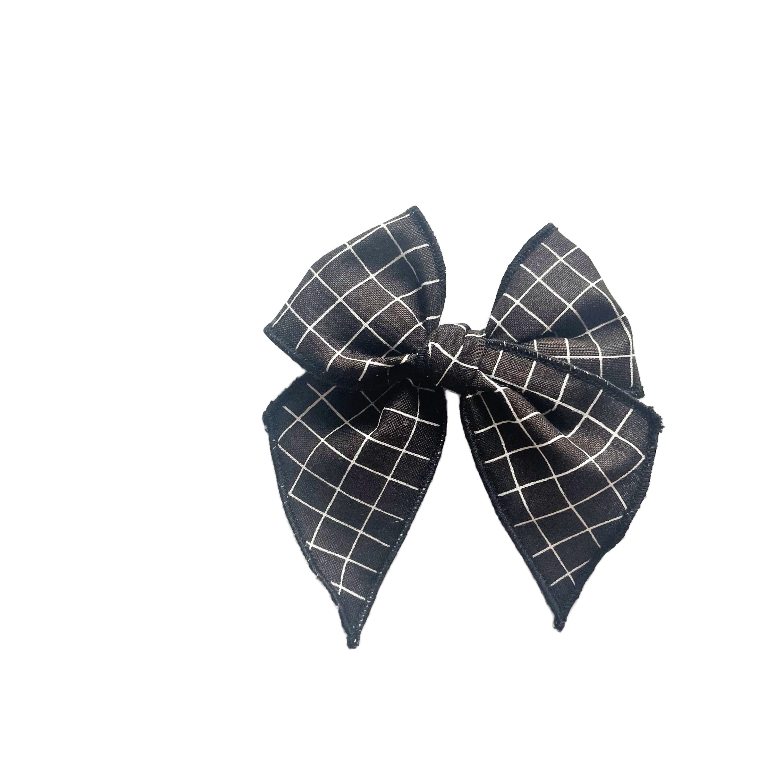 Black Grid Elle Bow