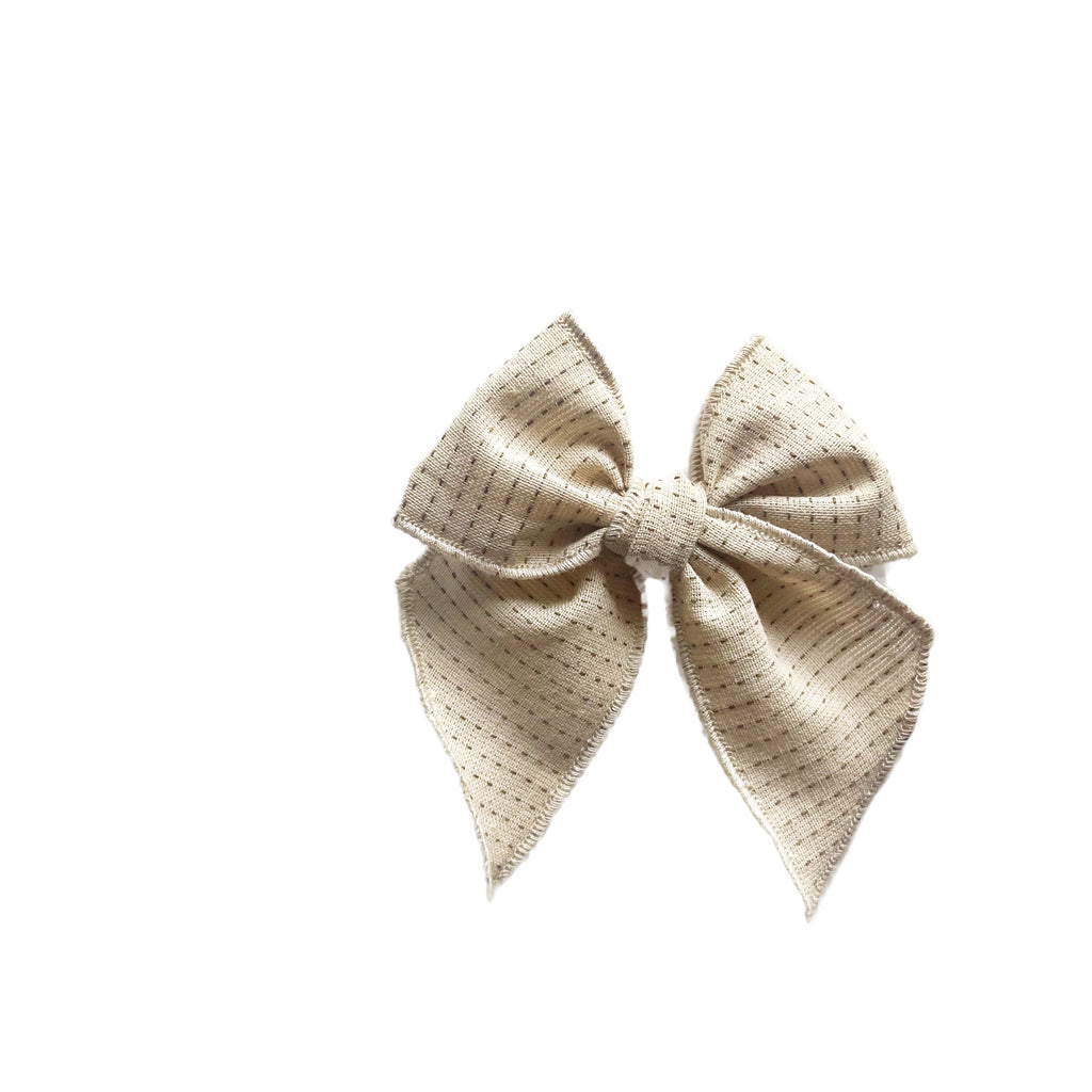 Cream Top Stitched Elle Bow