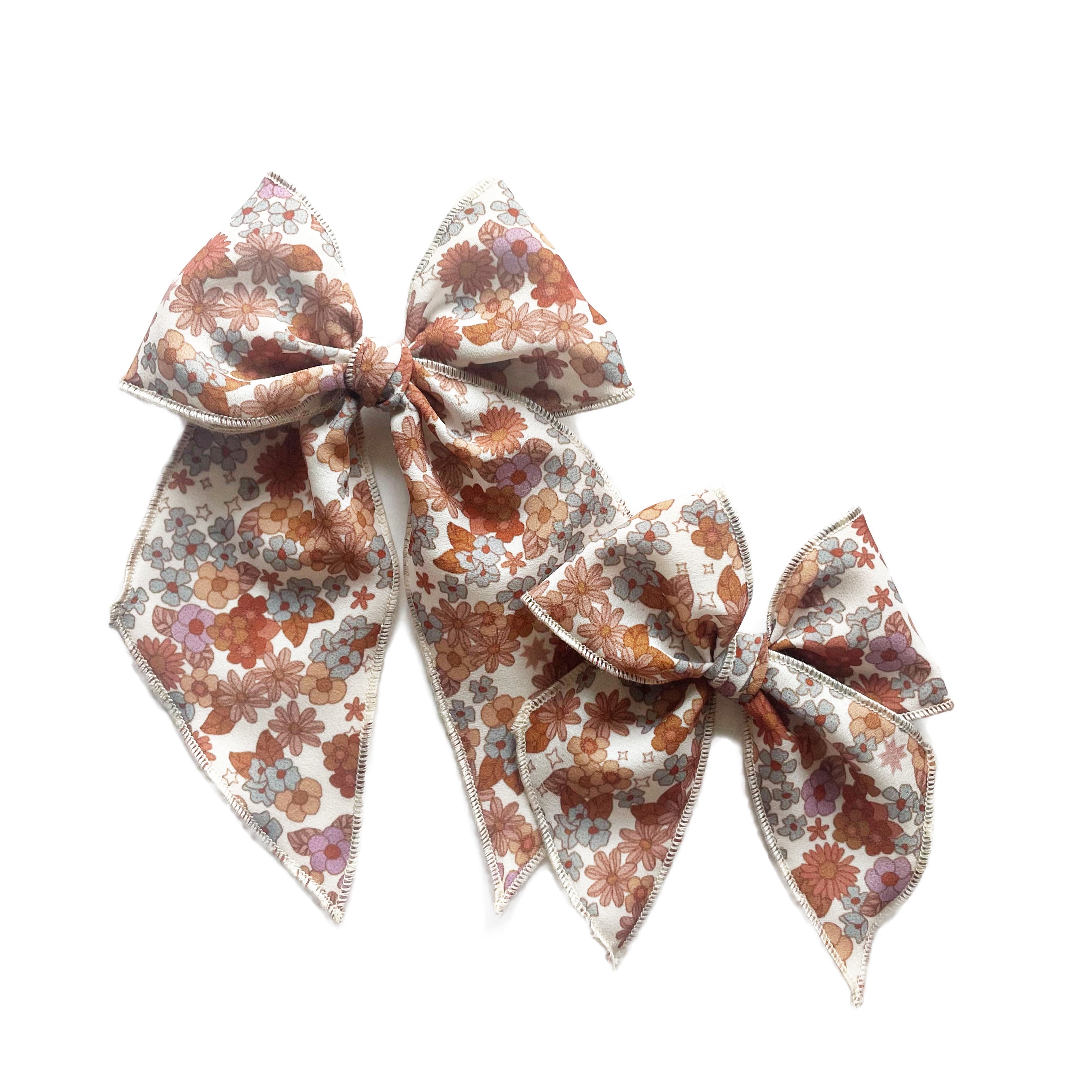 Fall Retro Floral Elle Bow
