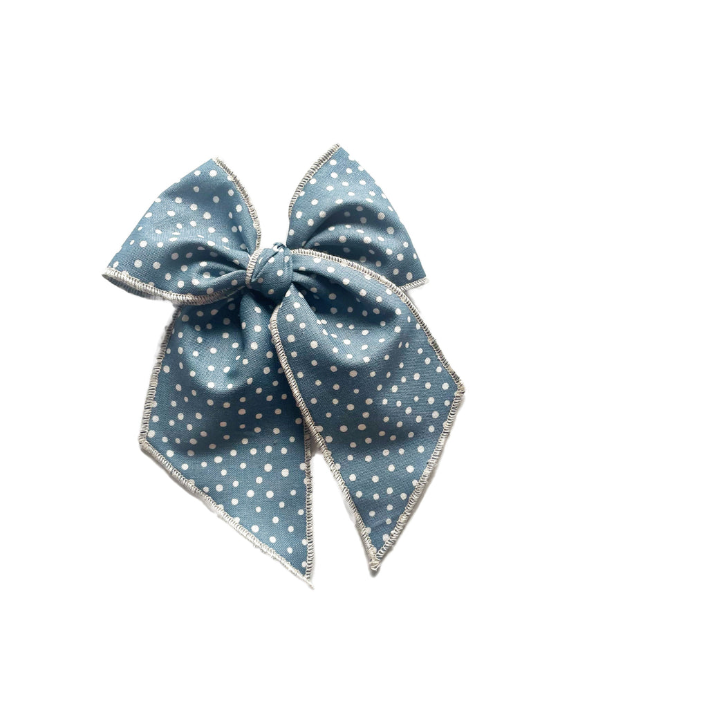 Denim Dots Elle Bow