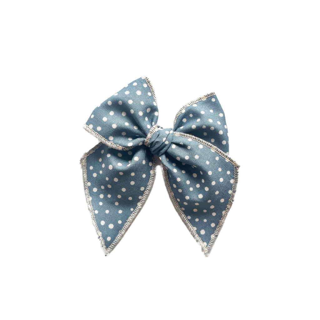 Denim Dots Elle Bow