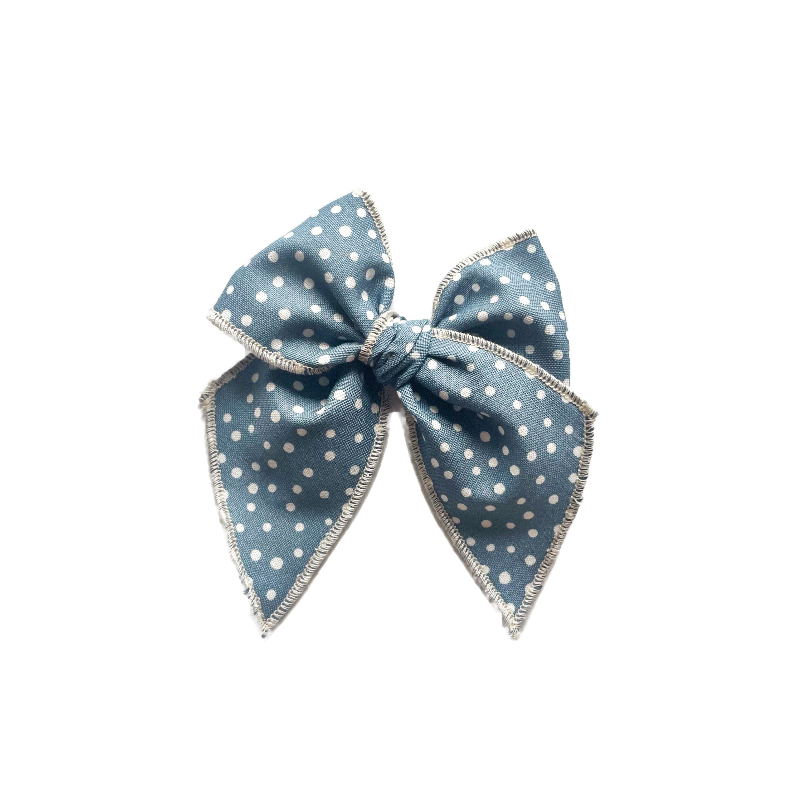 Denim Dots Elle Bow