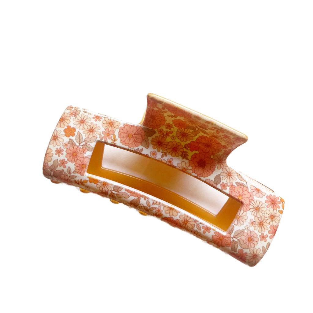 Spring Retro Floral Claw Clip