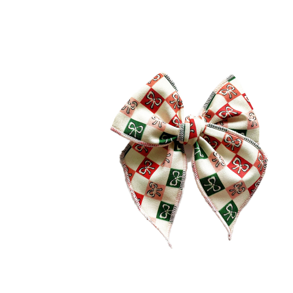 Checkered Holiday Bows Elle Bow