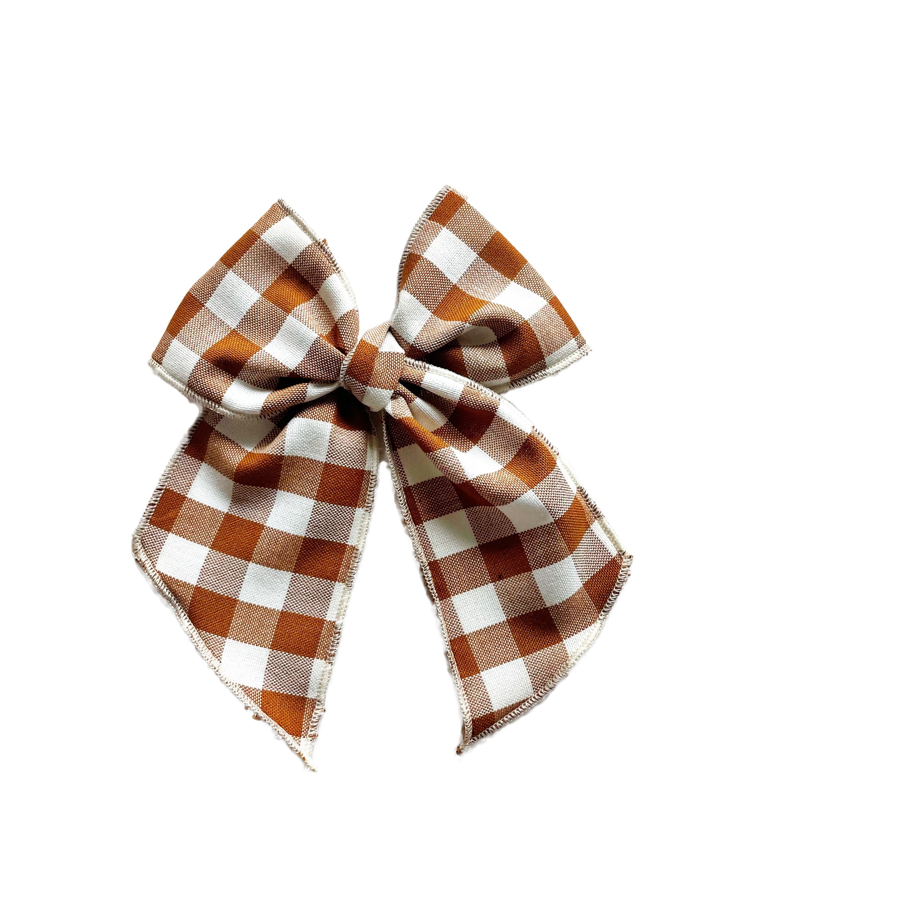 Chestnut Gingham Elle Bow