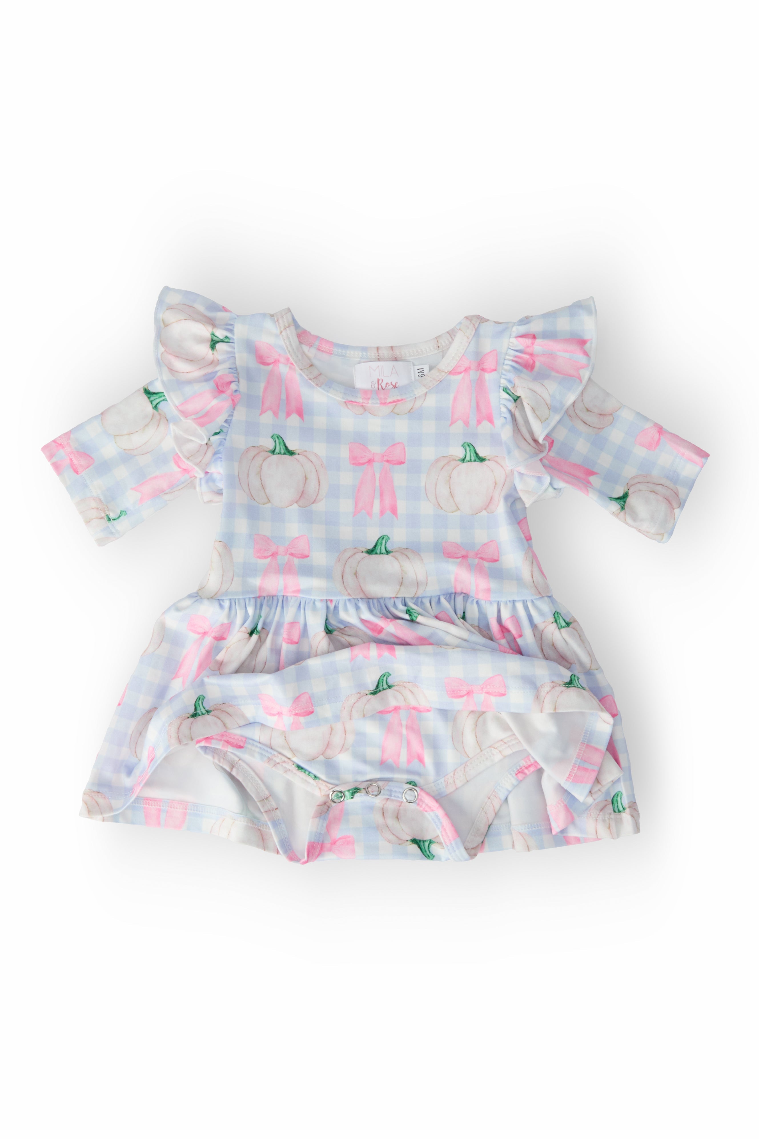 Pumpkin Picnic Twirl Flutter Bodysuit