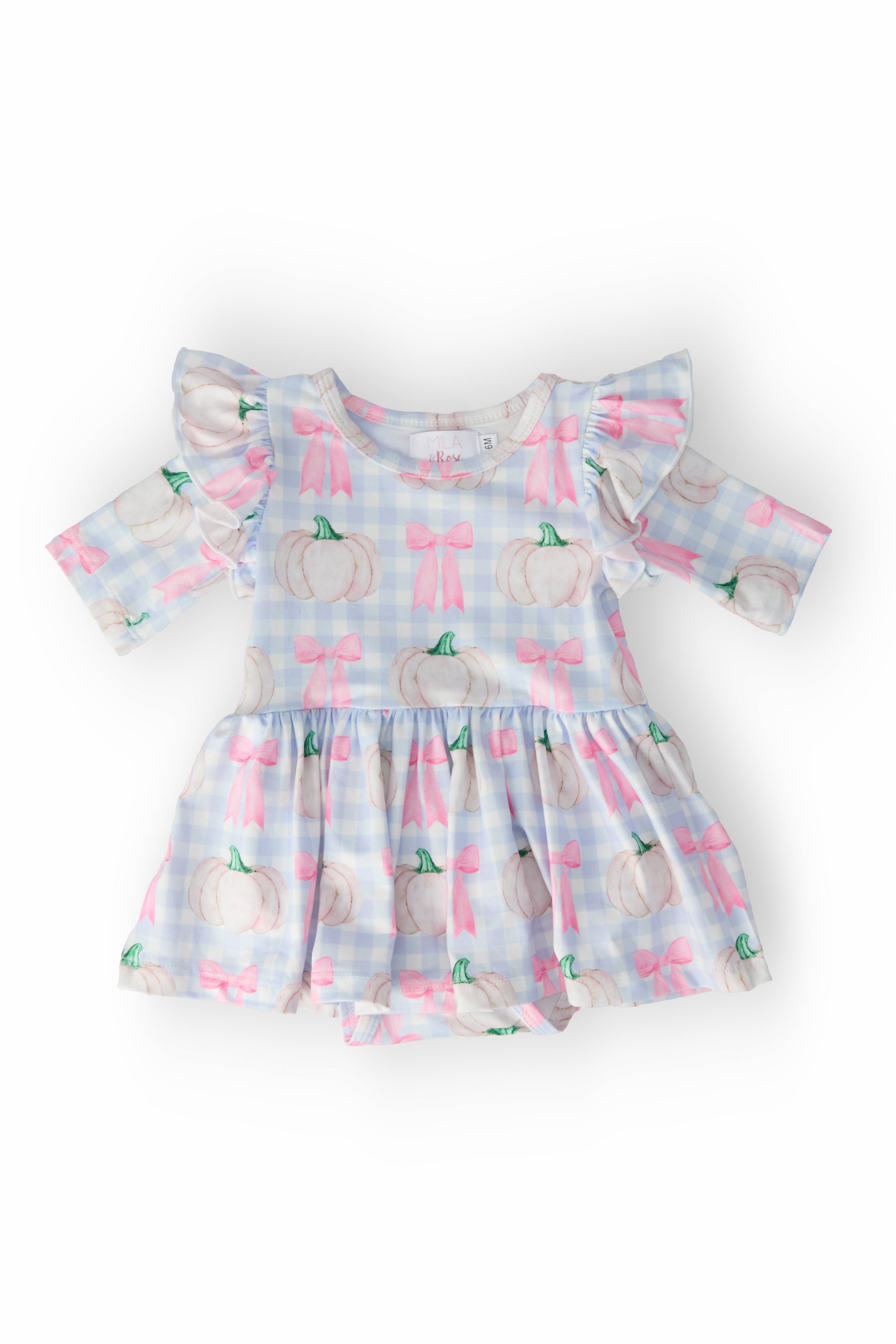 Pumpkin Picnic Twirl Flutter Bodysuit