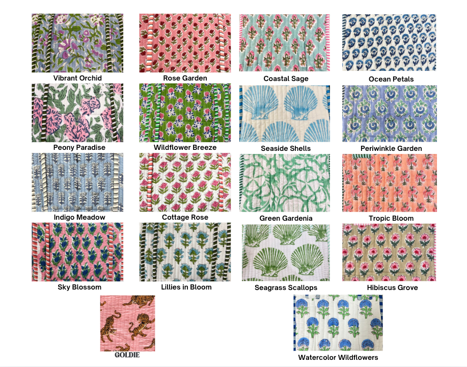 Quilted Block-Print Duffel Bag