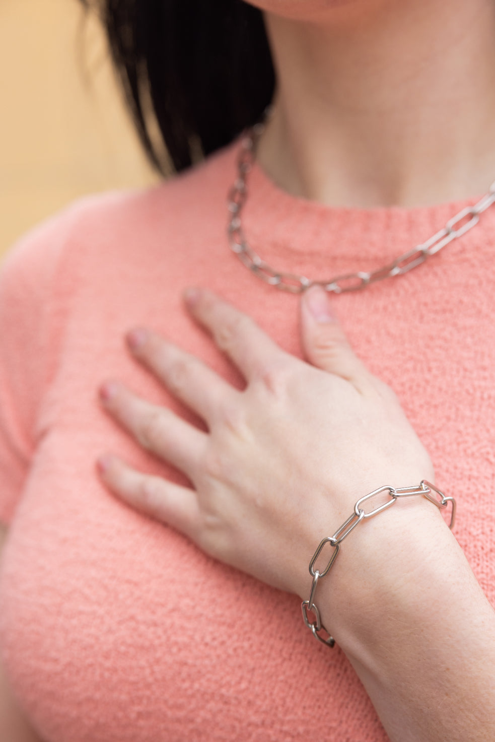 Luxe Silver Chunky Paper Clip Bracelet