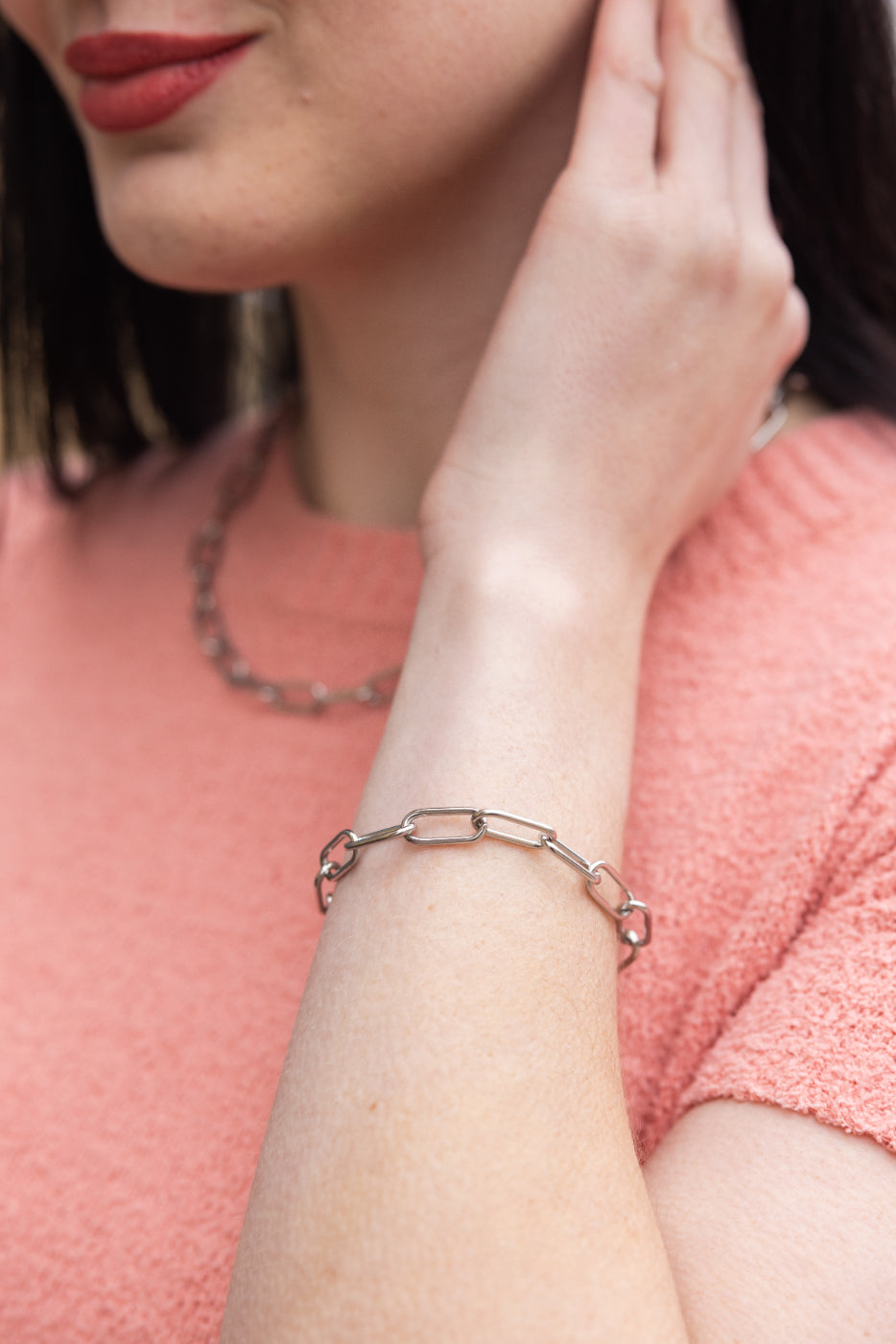 Luxe Silver Chunky Paper Clip Bracelet
