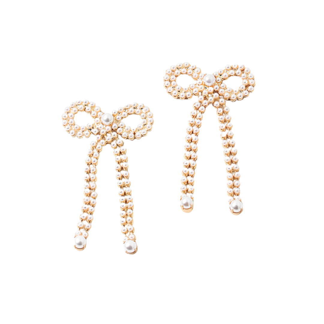 Statement Pearl Bow Earrings
