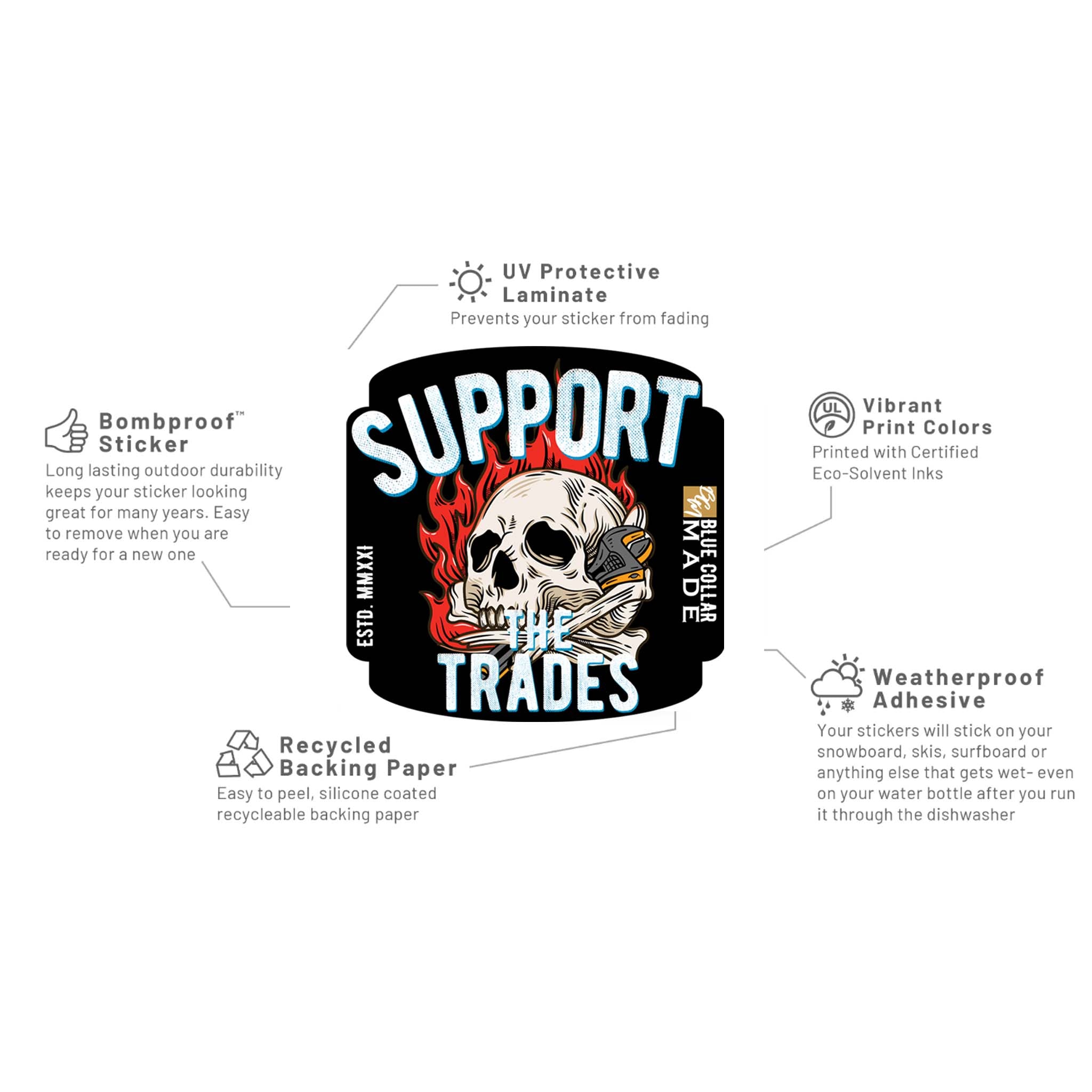 Holographic Support Women in the Trades Sticker