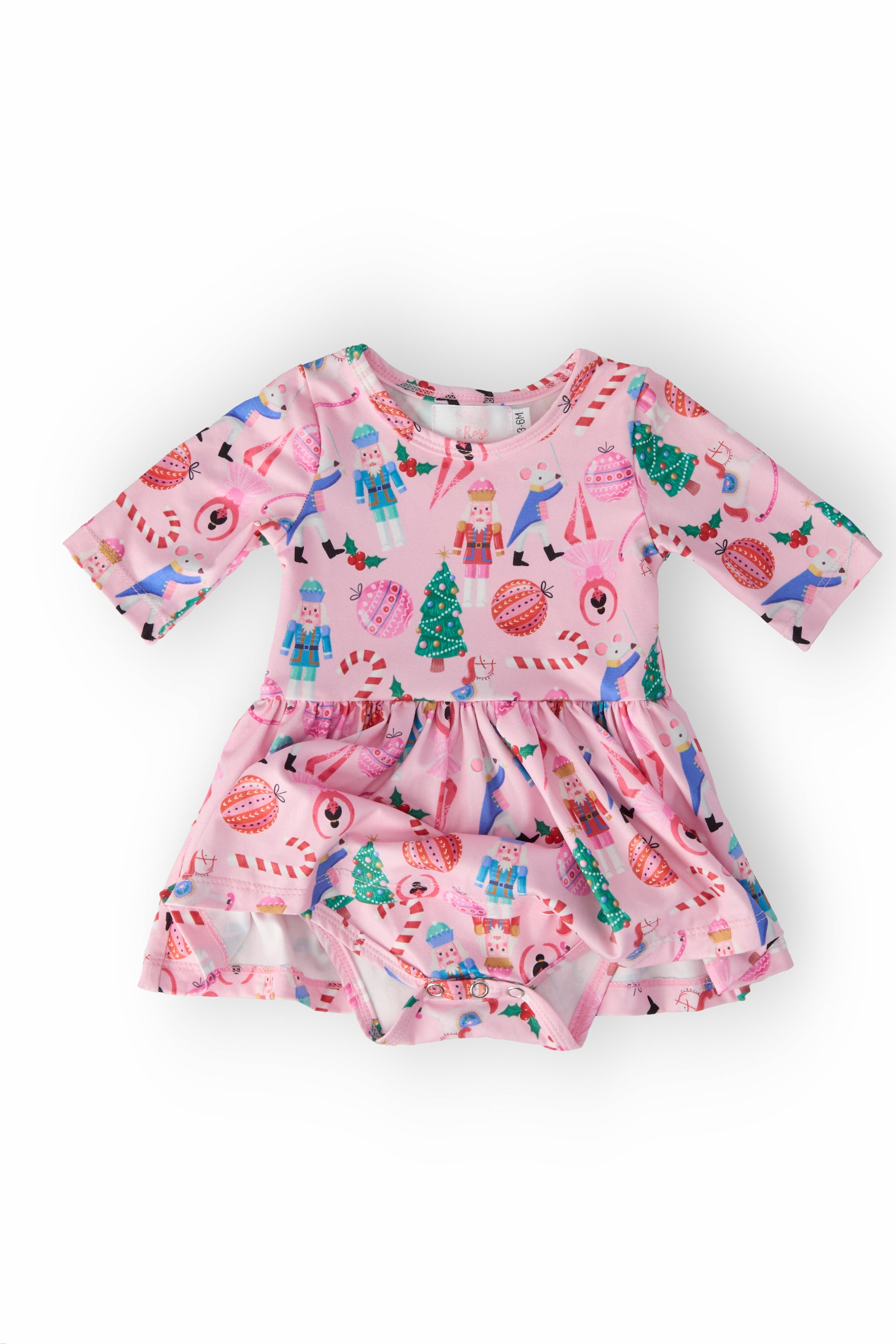 Sugarplum Fairy 3/4 Sleeve Twirl Bodysuit