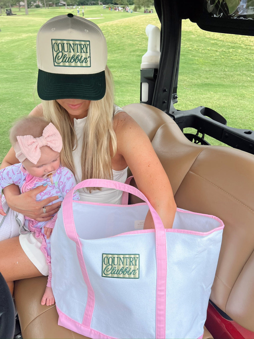 Country Clubbin' - Pink Canvas Tote