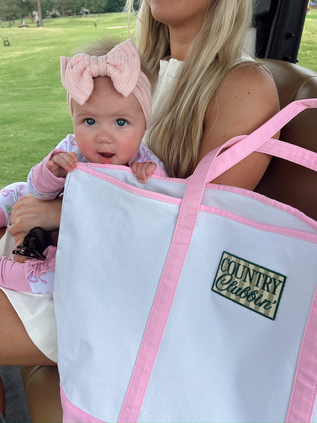Country Clubbin' - Pink Canvas Tote