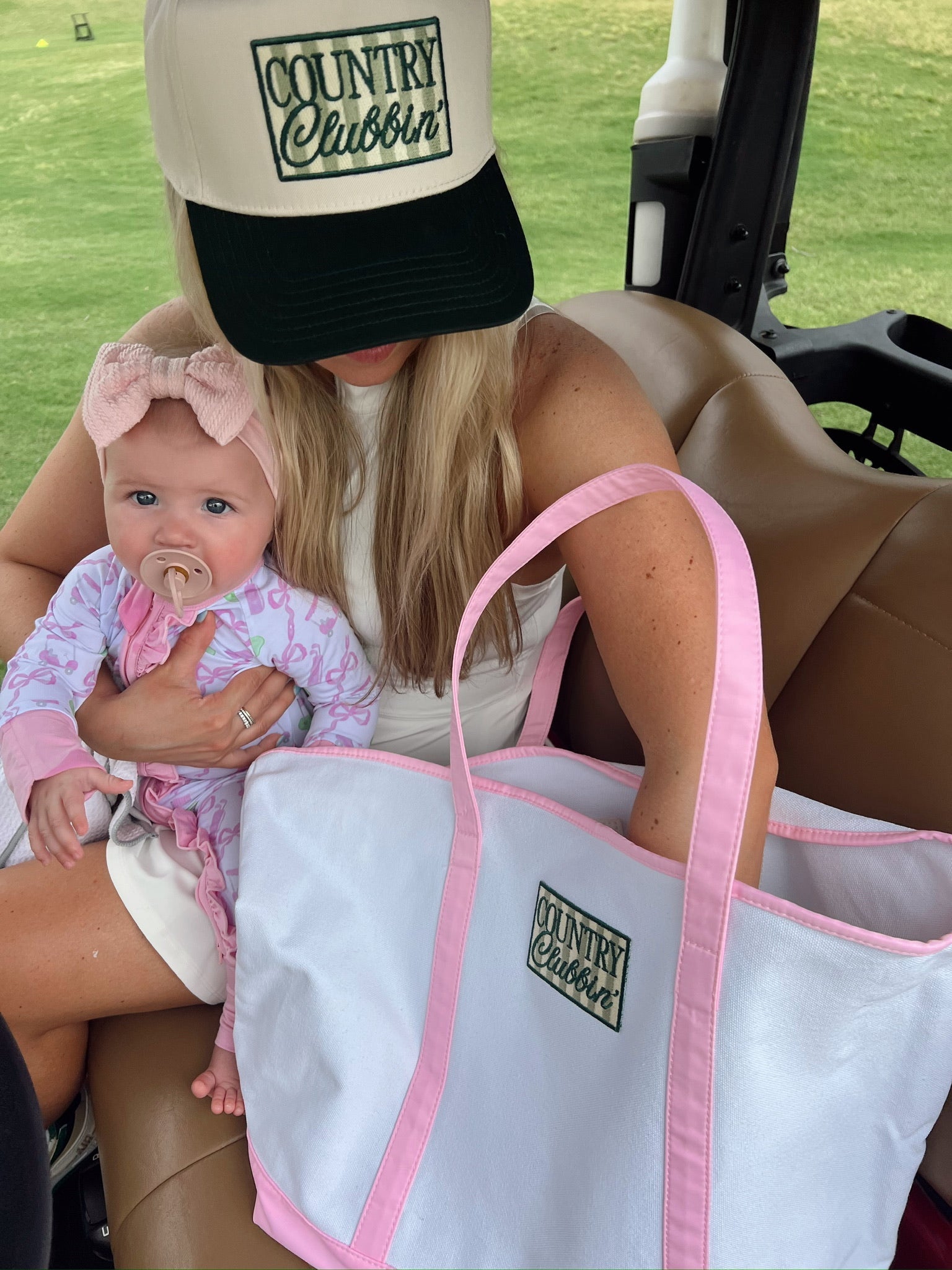 Country Clubbin' - Pink Canvas Tote