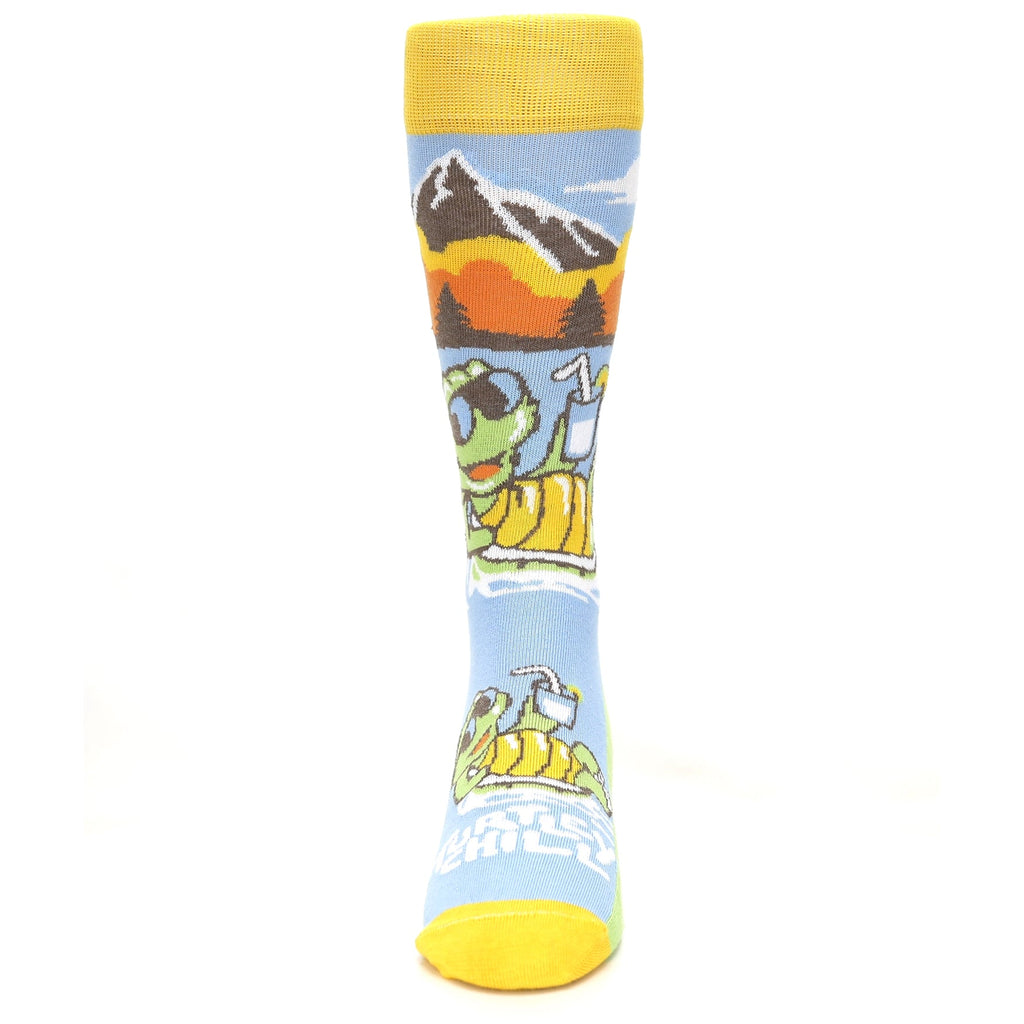 Blue Green Turtley Chill Turtle Men's Dress Socks