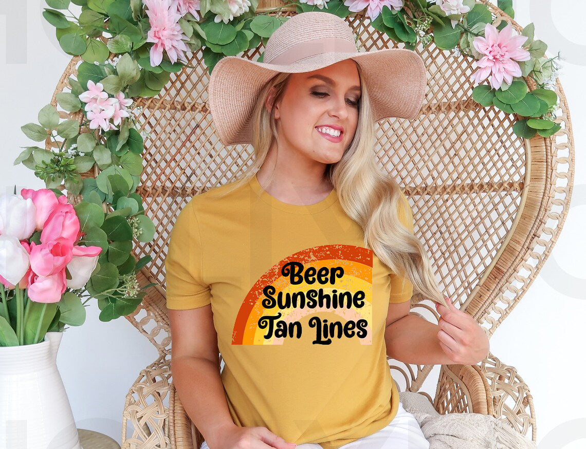 Beer Sunshine Tan Lines Graphic Tee