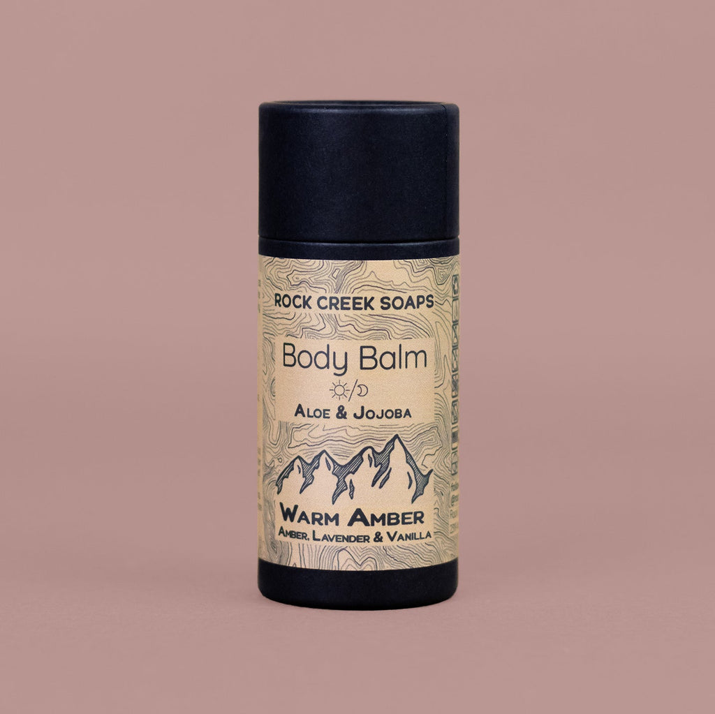 WARM AMBER BODY BALM | Solid Lotion Bar - Black Amber & Vanilla with French Lavender