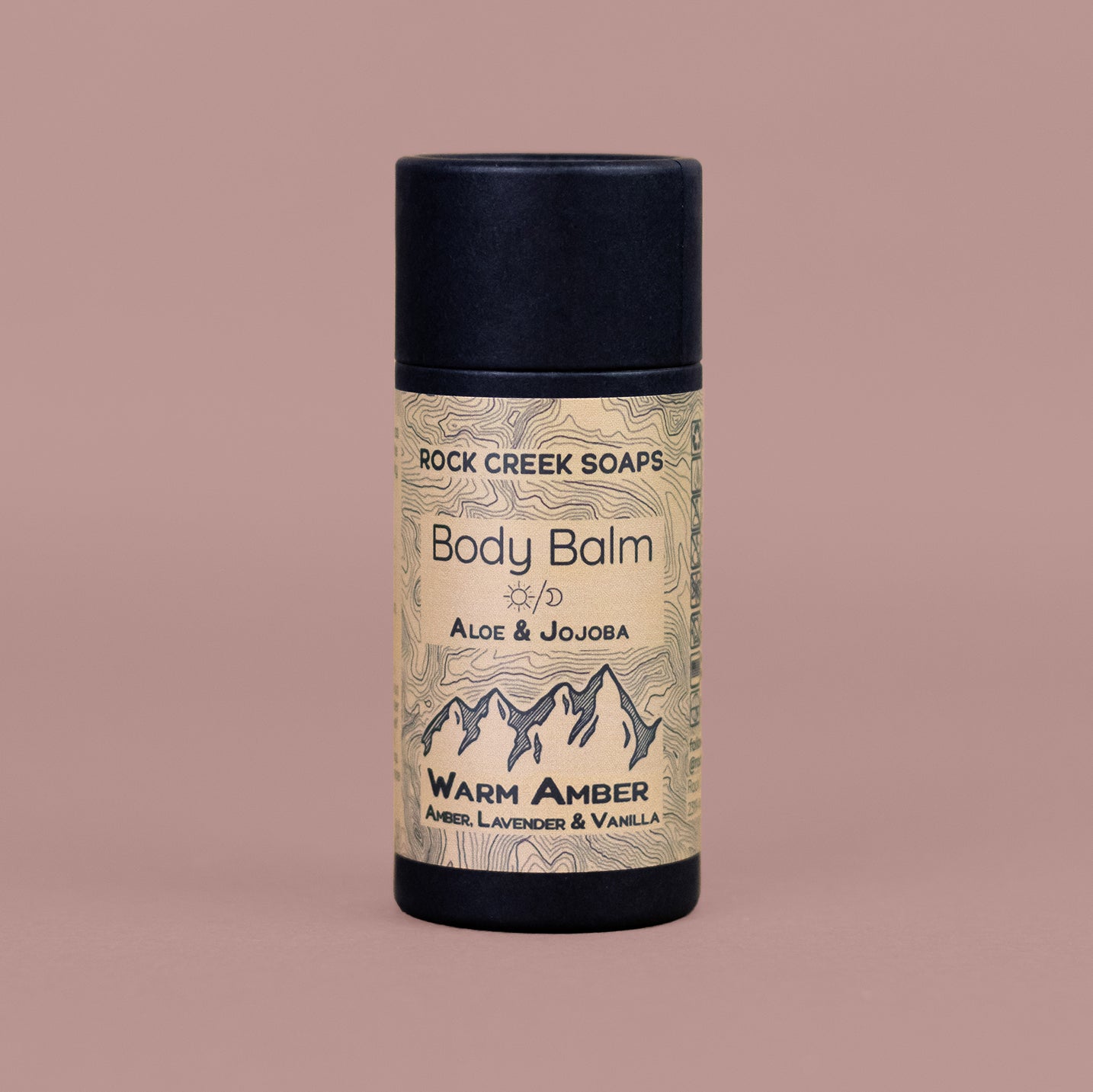 WARM AMBER BODY BALM | Solid Lotion Bar - Black Amber & Vanilla with French Lavender