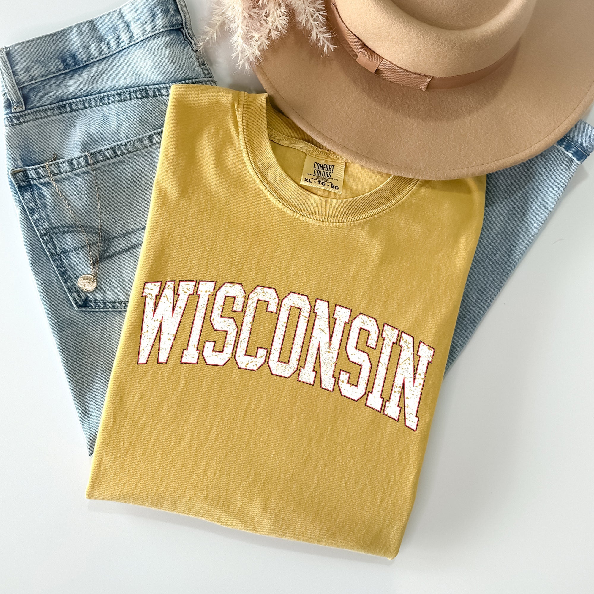 Wisconsin, Football, Sports, Game Day, Big Game, Touchdown, Tailgate Party, University, College, State Tshirt Comfort Colors T-Shirt
