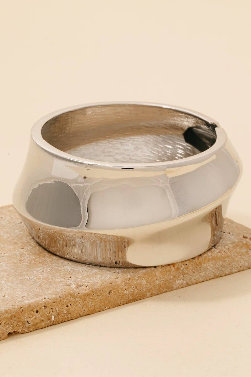 Bold Statement Metal Cuff Bracelet – Gold or Silver