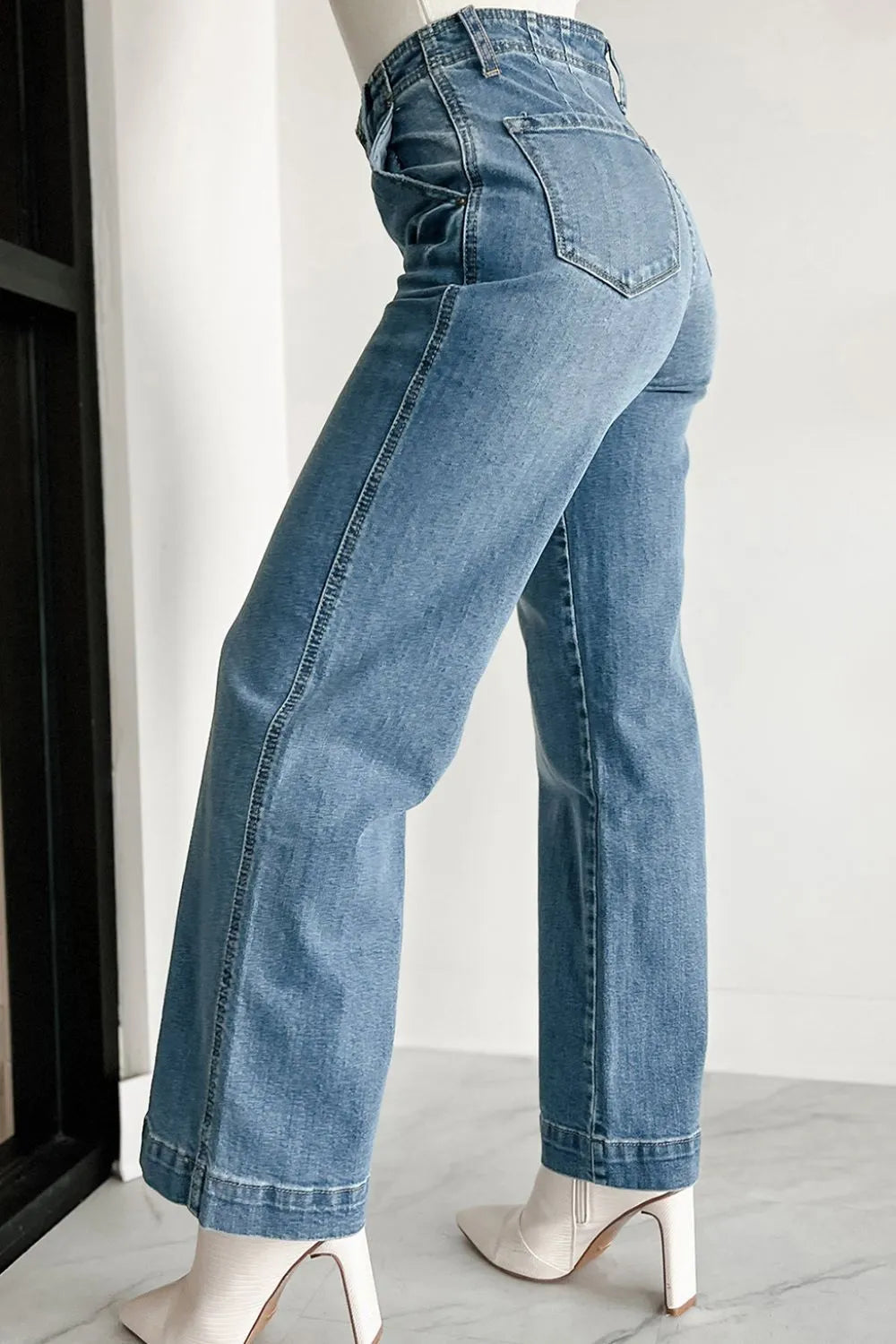 Button Fly High Waist Jeans
