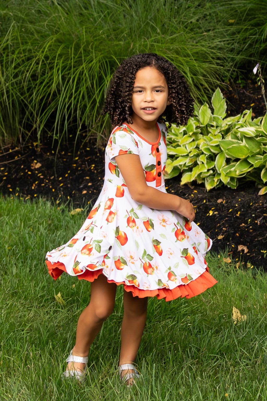 Awesome Apples Cap Sleeve Dixie Dress in Organic Bamboo