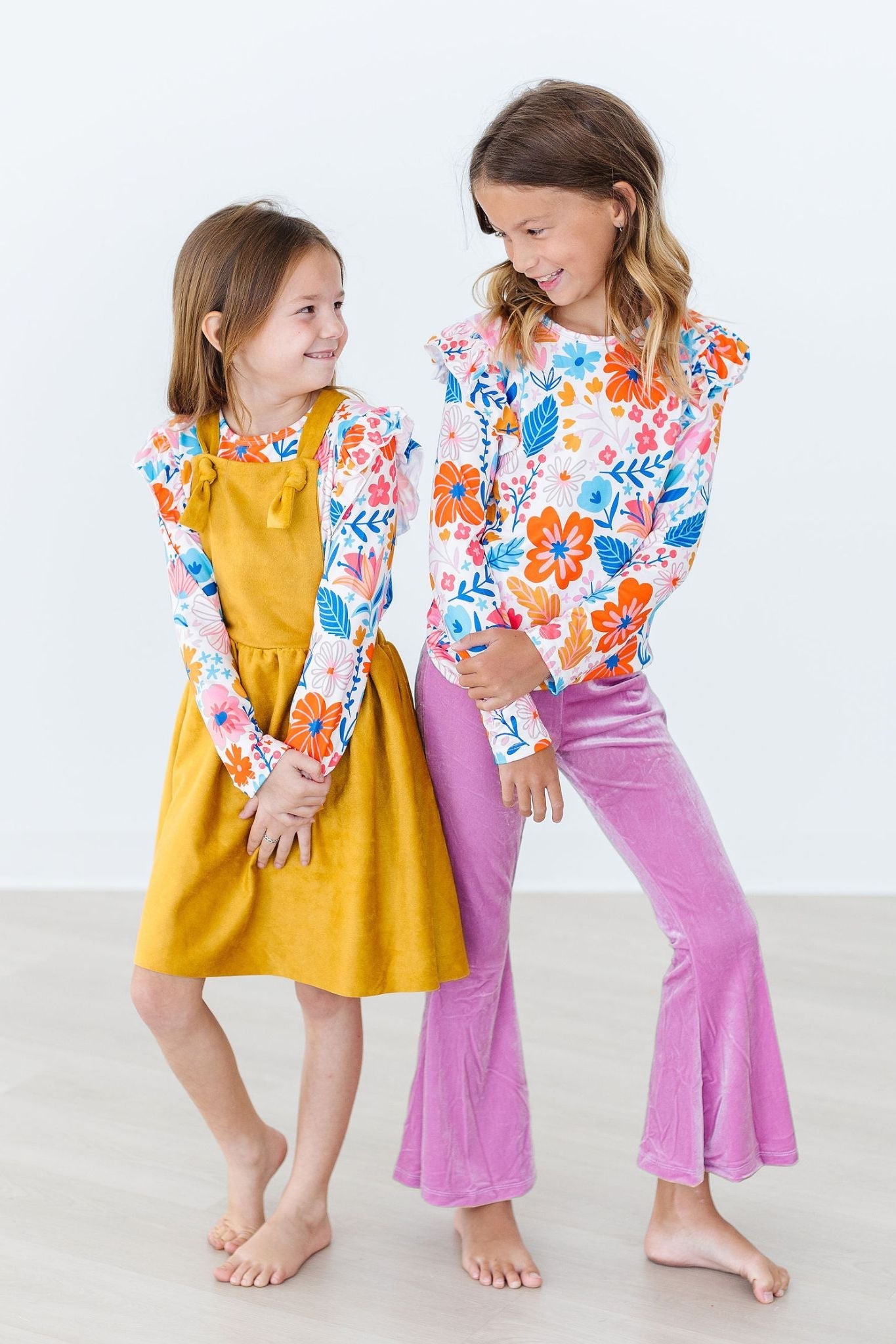 SALE Colorful Carnations L/S Ruffle Tee