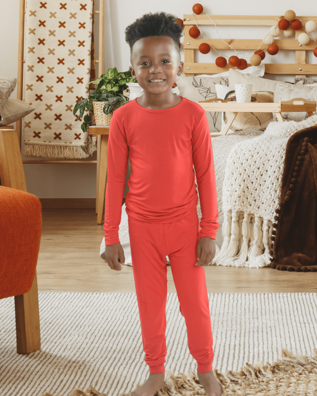 Bamboo Pajama Set in Red