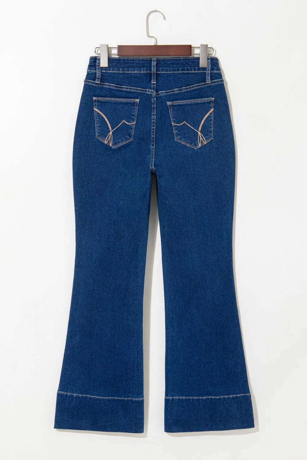 Center Seam Deep Wash Straight Jeans