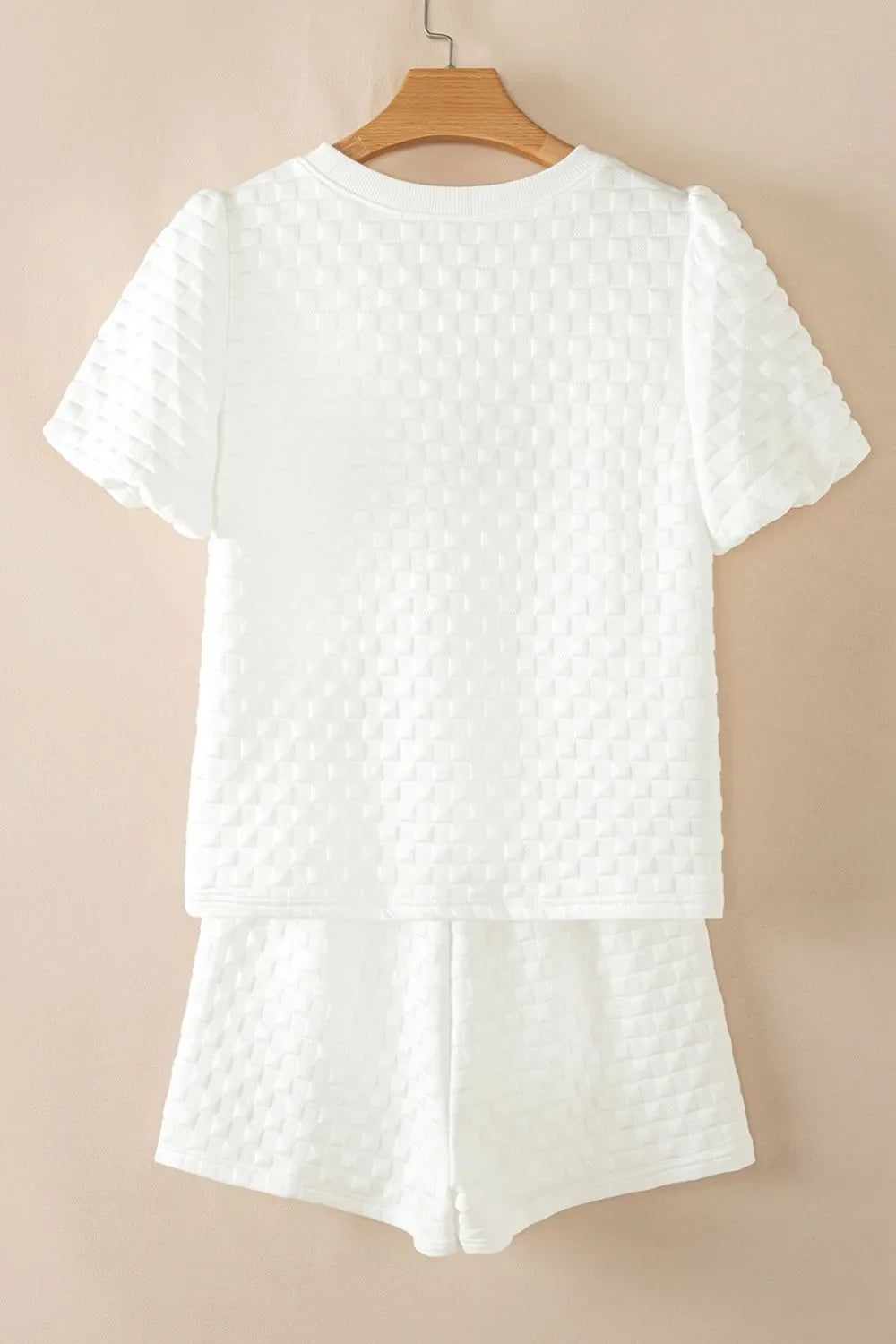 Checkered Texture Top and Shorts Set