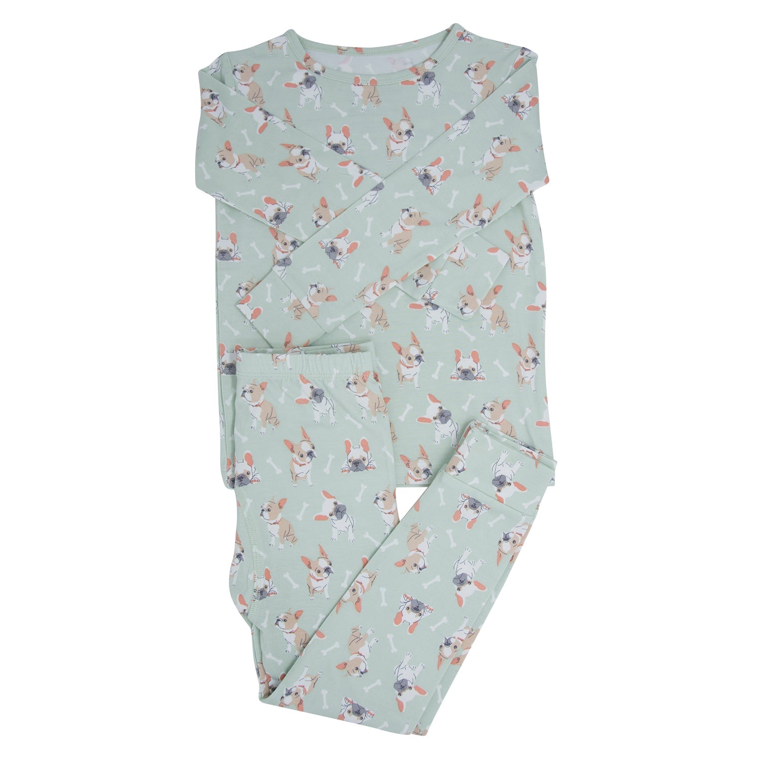 Mint Frenchie Puppy Big Kid Pajama