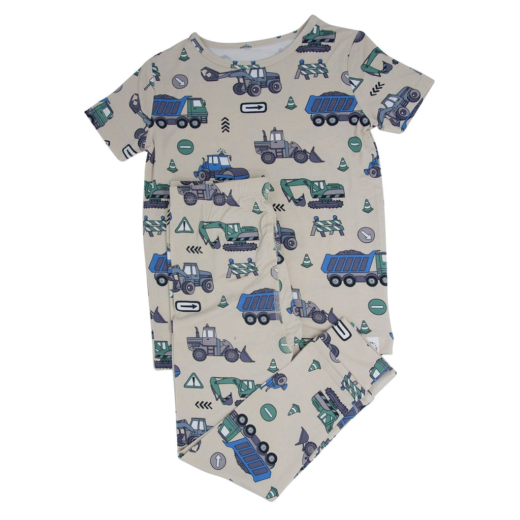 Trucks Diggers Construction Big Kid Pajama S/S