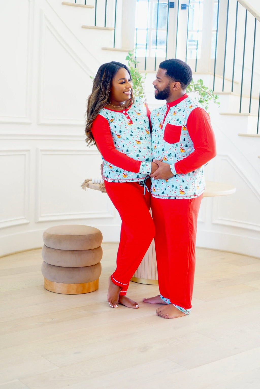 Boys Dark Santa Bamboo Holiday Pajamas