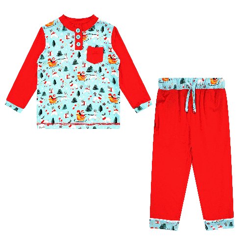 Boys Dark Santa Bamboo Holiday Pajamas