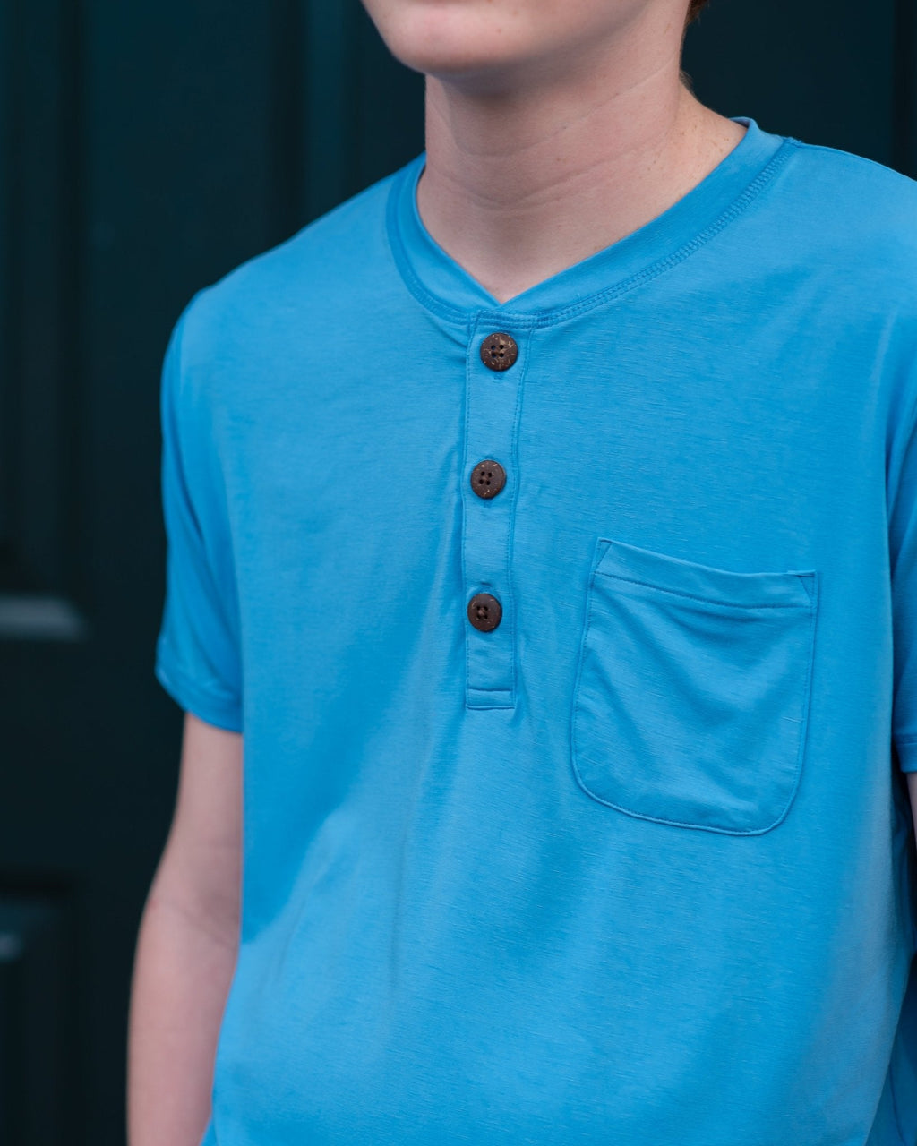 Boys Henley Tee in Herencia Blue
