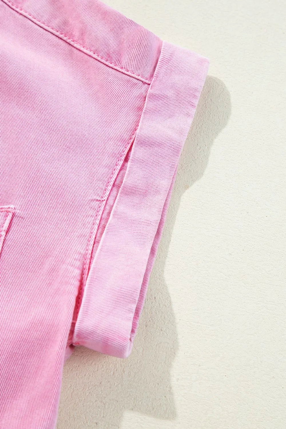 Button Down Short Sleeve Denim Dress