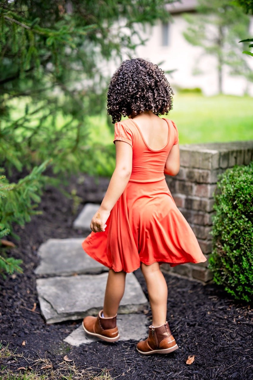 Cap Sleeve Twirl Dress in Pimenton