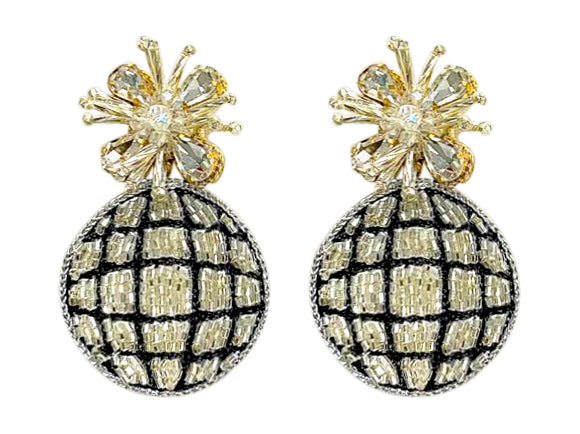 Disco Ball Earrings - Silver