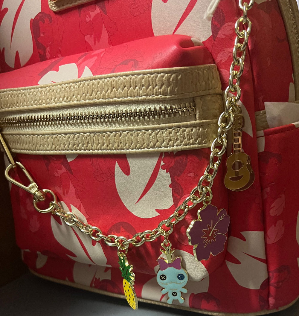 Loungefly Disney Lilo & Stitch Mini Backpack Floral Print Red