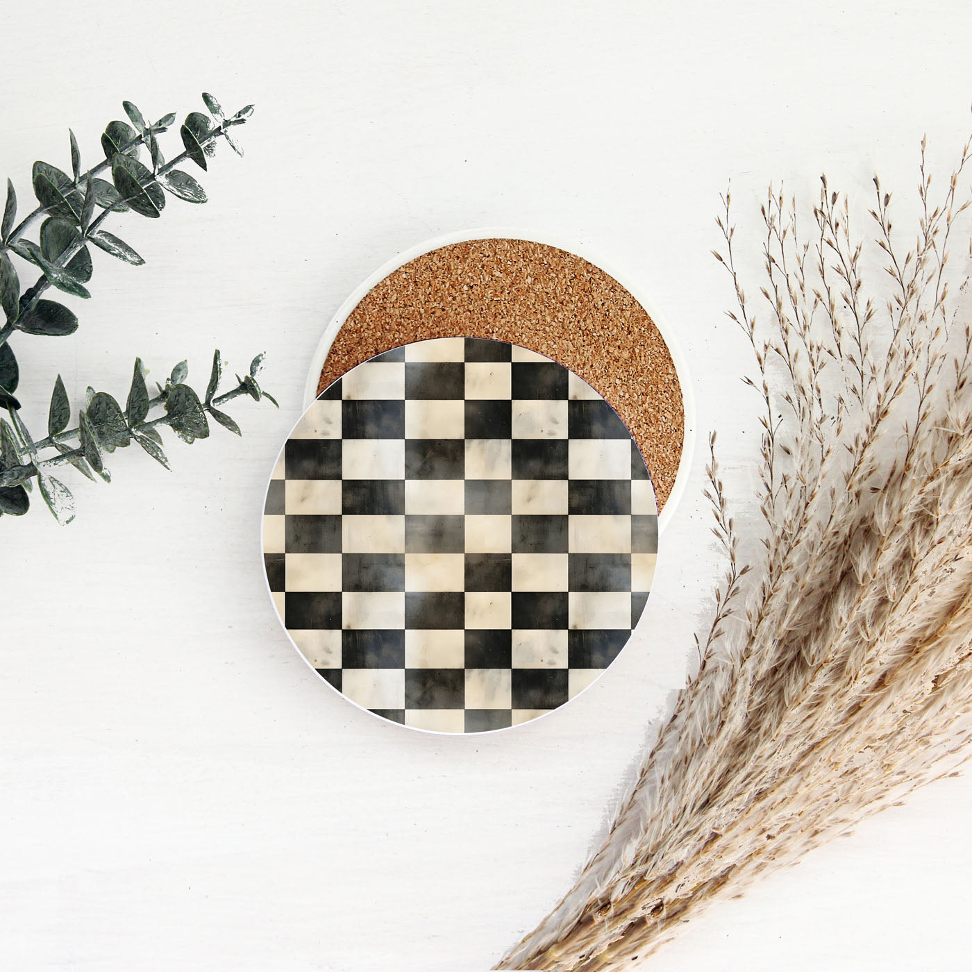 Courtly Check Coasters