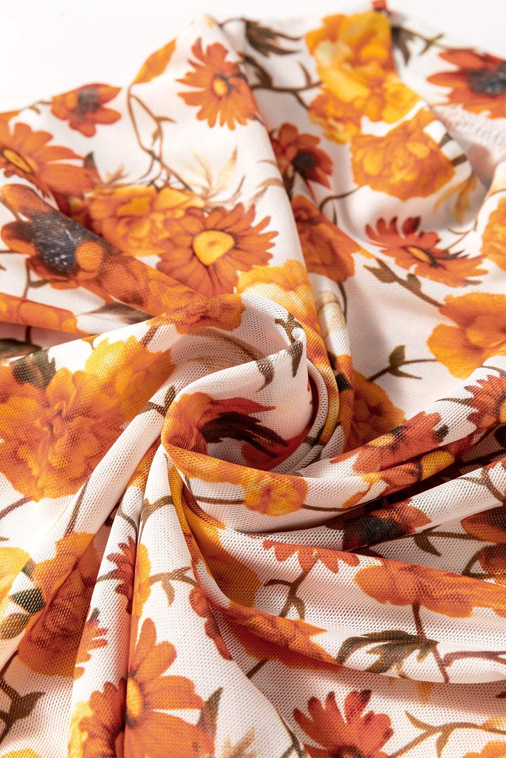 Floral Bell Sleeve Mock Neck Blouse