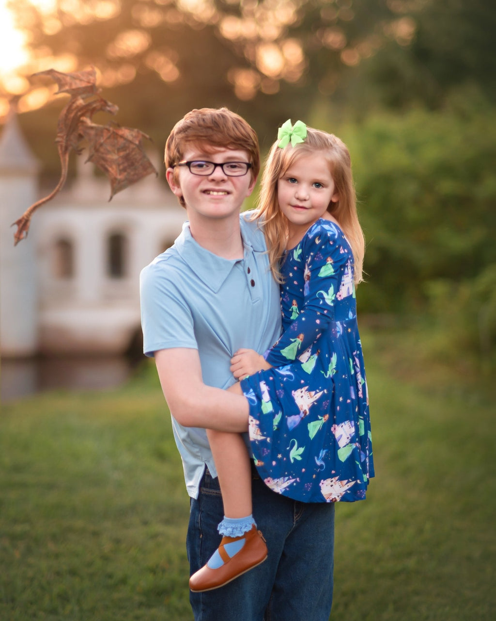 Dancing Dragons Long Sleeve Twirl Dress