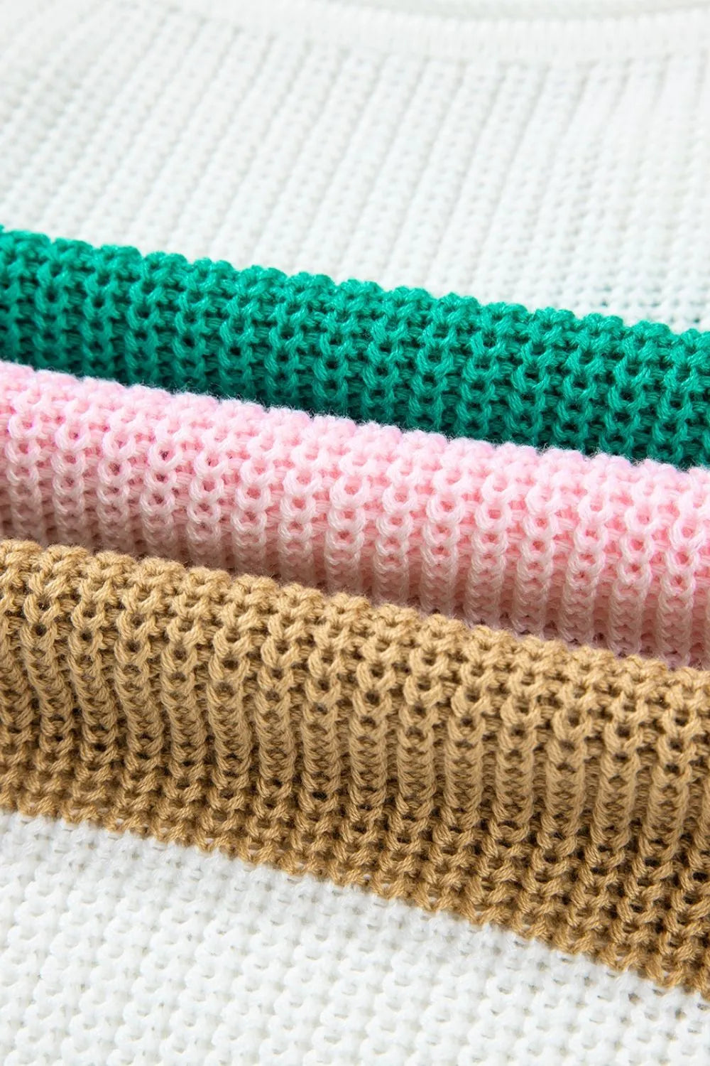 Color Block Notched Cap Sleeve Knit Top