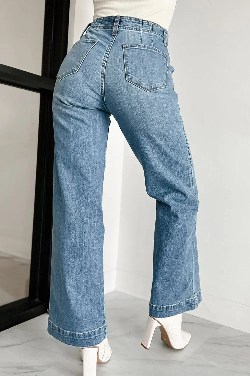 Button Fly High Waist Jeans