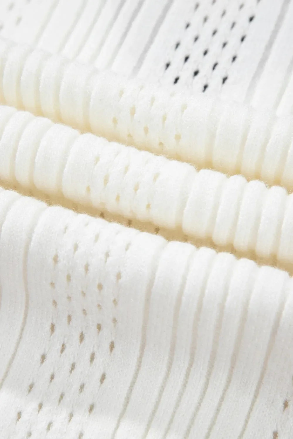 Contrast Trim Eyelet Knit V Neck Sweater Vest